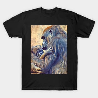 Western Lowland Gorilla and baby T-Shirt